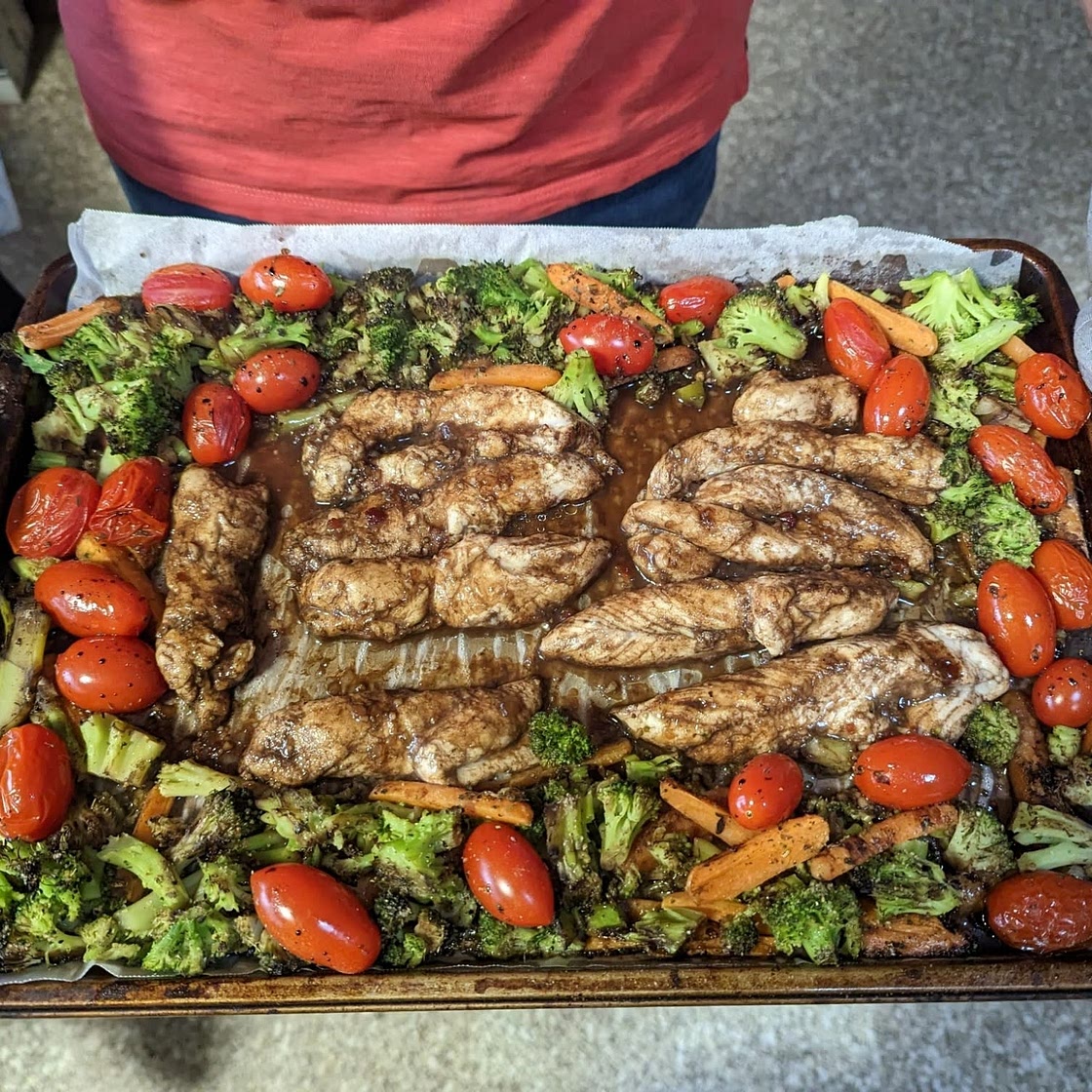 One Pan Balsamic Chicken and Veggies
