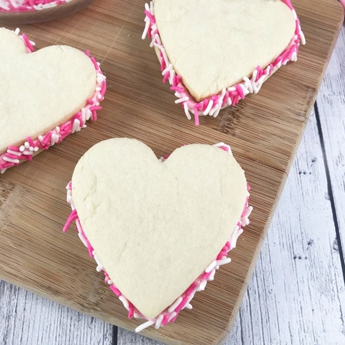Insanely Delicious Heart Cookie Sandwiches for Mother's Day