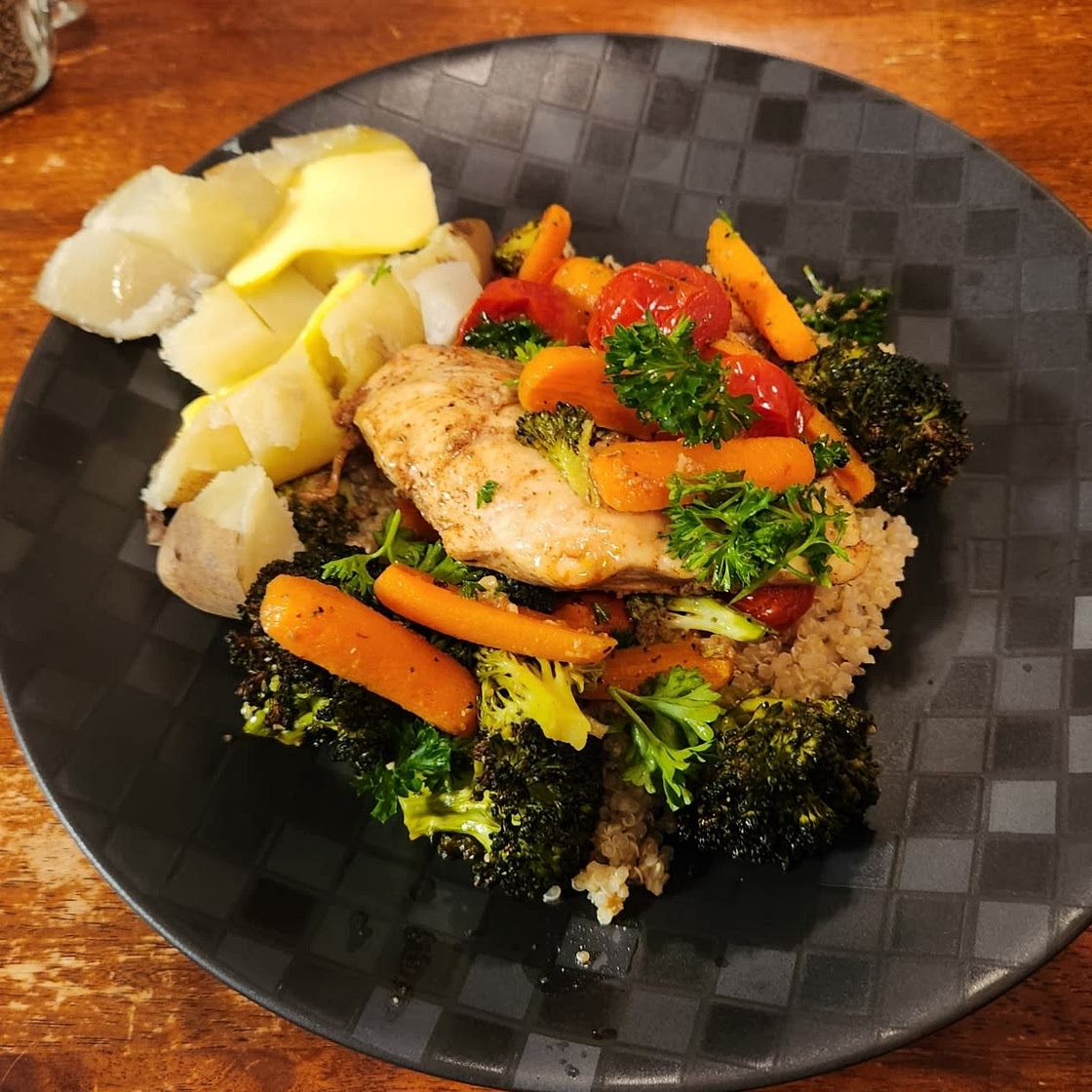 One Pan Balsamic Chicken and Veggies