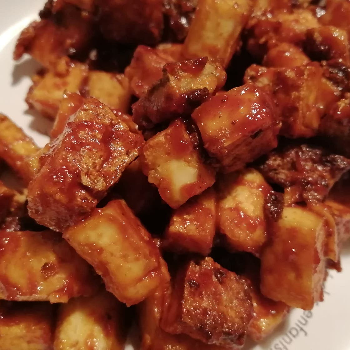 Korean Tofu with Spicy Korean Ketchup