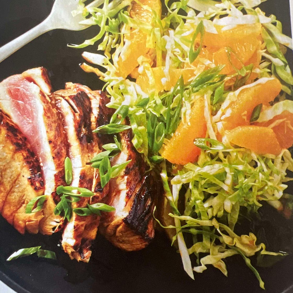 Seared Tuna Steaks with Citrus Slaw