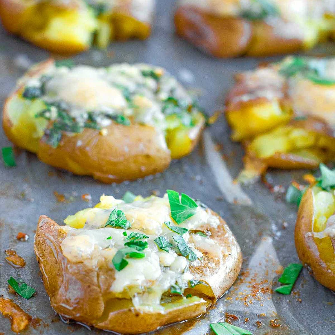 Smashed Parmesan Potatoes