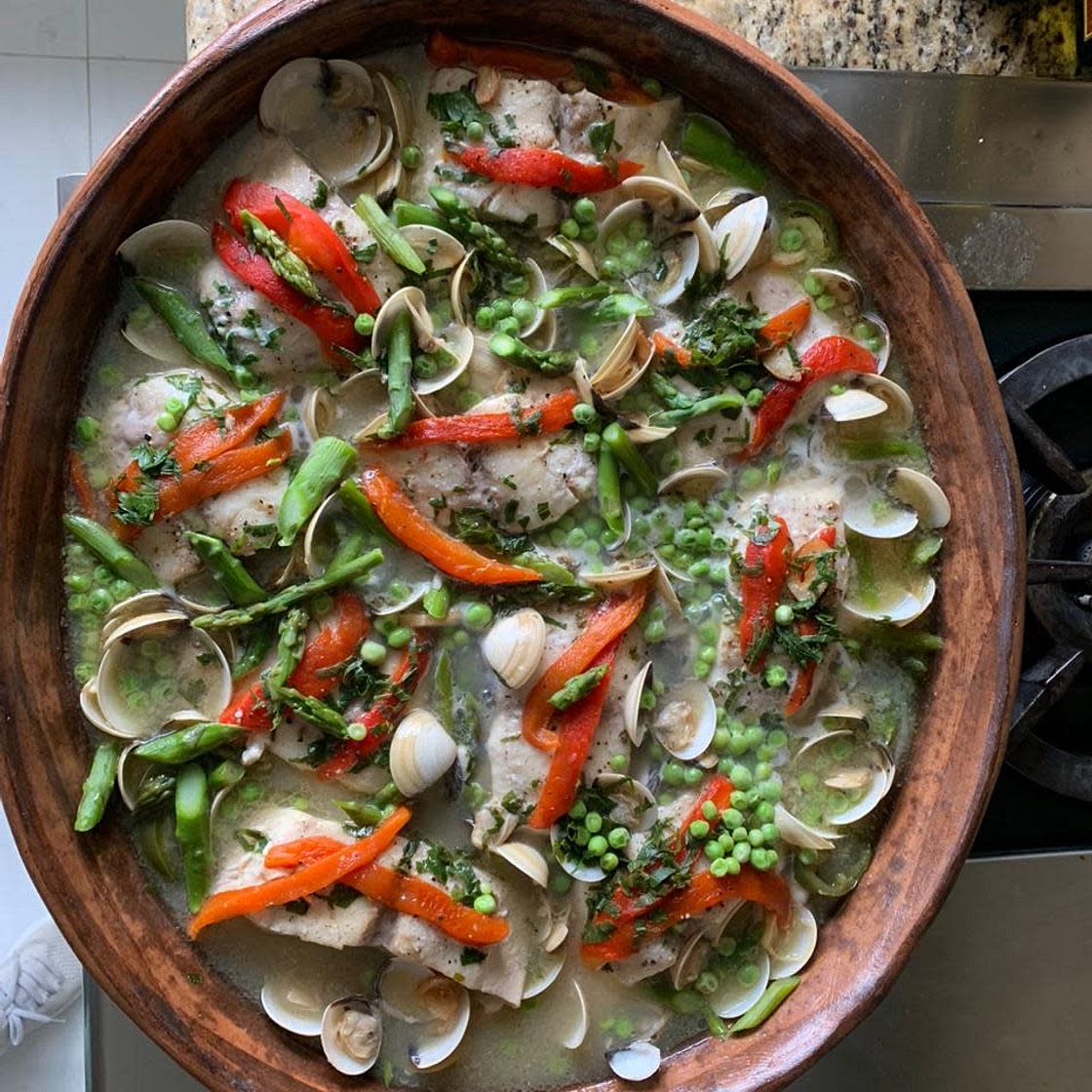 Cazuela de pescado en salsa verde 