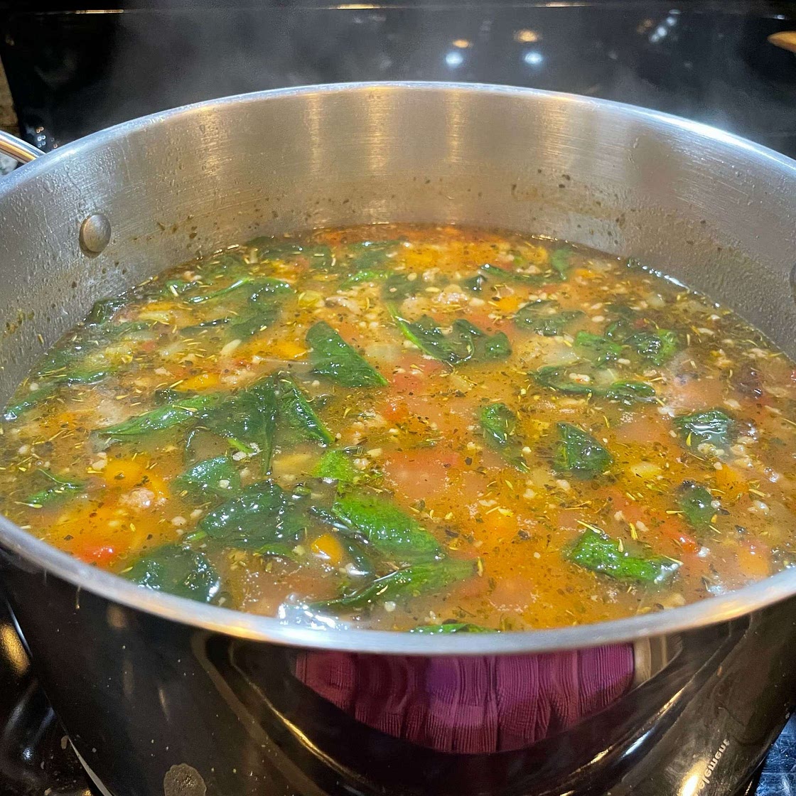 Italian Orzo Spinach Soup
