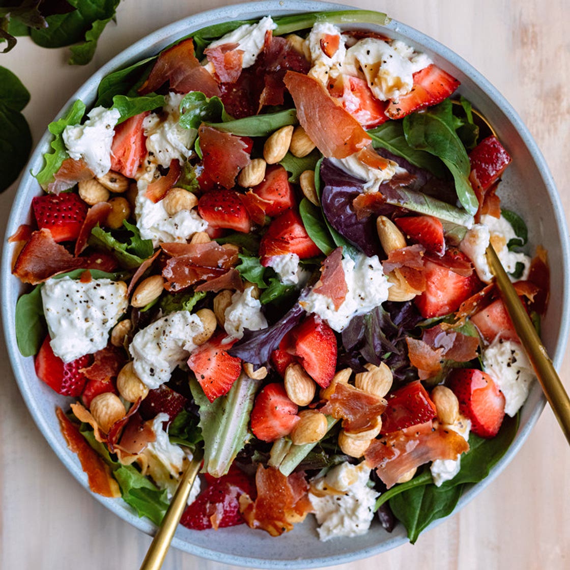 Crispy Prosciutto, Strawberry and Burrata Salad