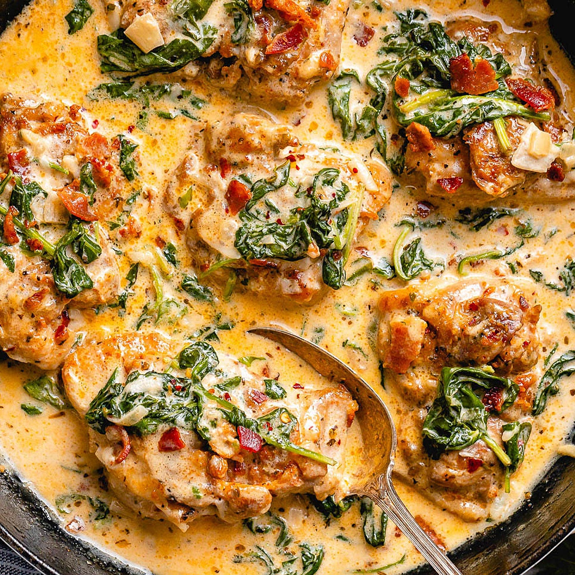 Creamy spinach chicken thighs