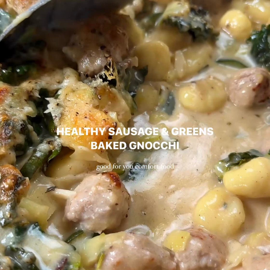Sausage & greens gnocchi bake
