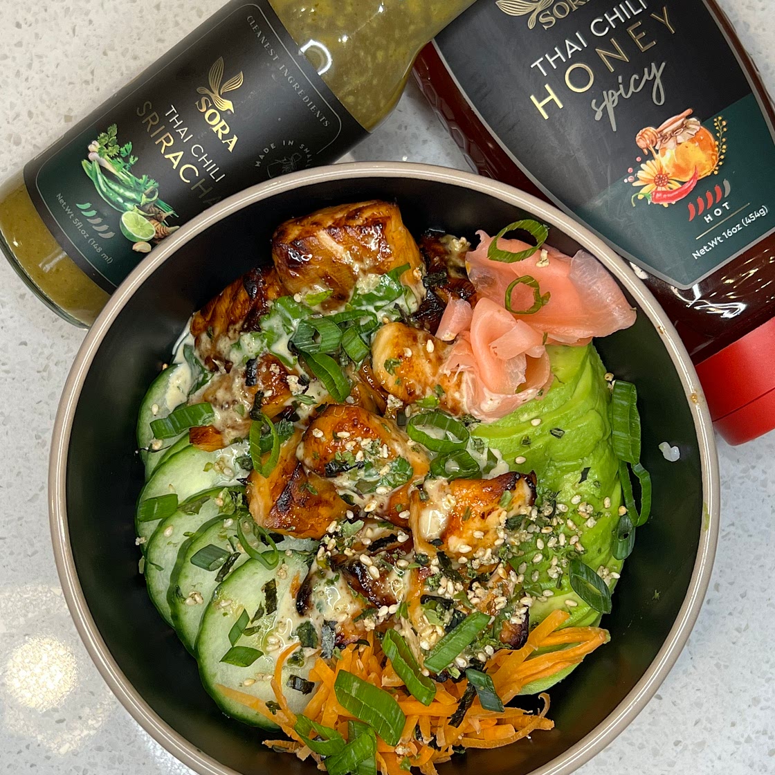 Sushi Bowl with Air Fryer Salmon