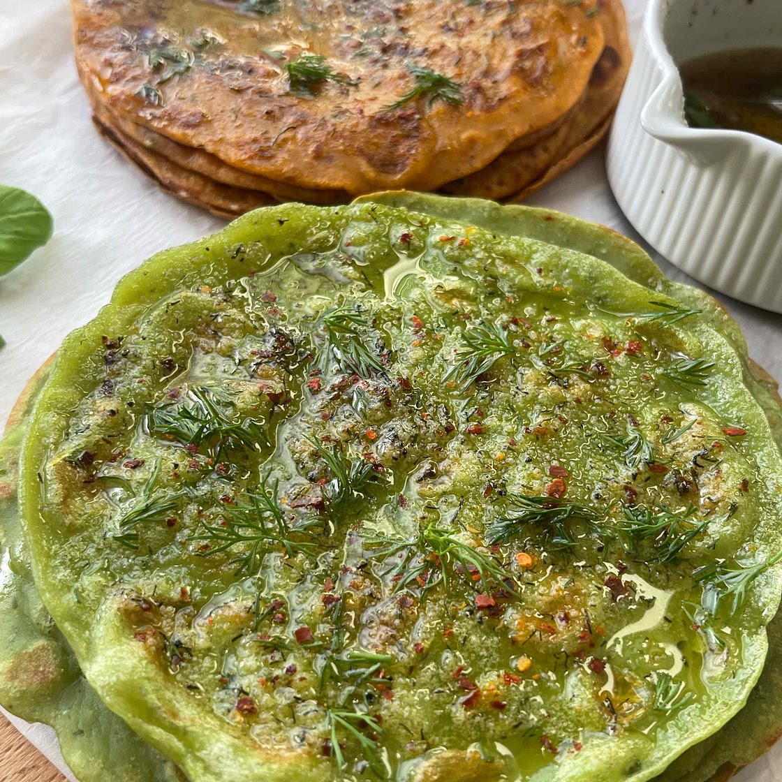 5 Minute Pesto flatbreads