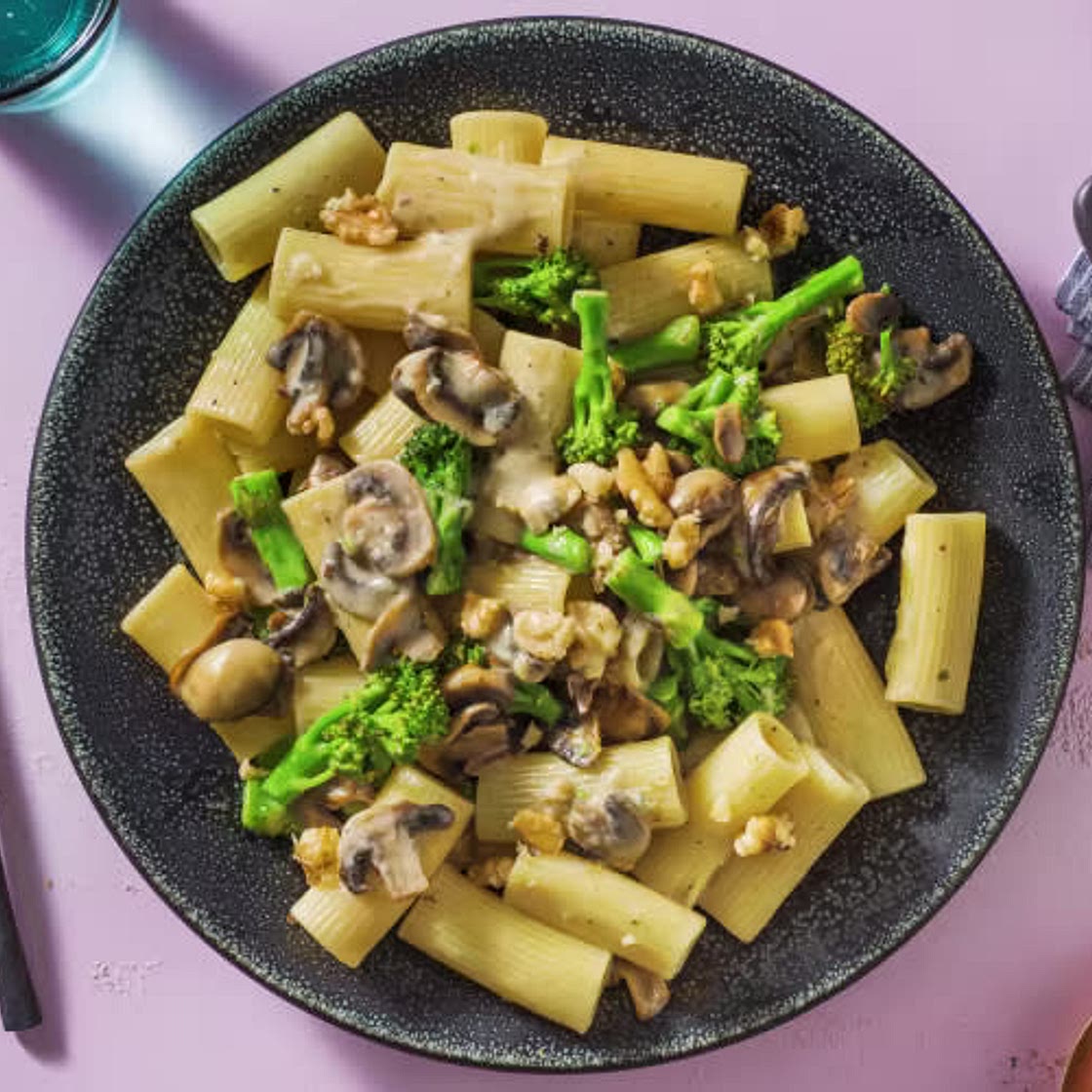Creamy truffle and mushroom rigatoni