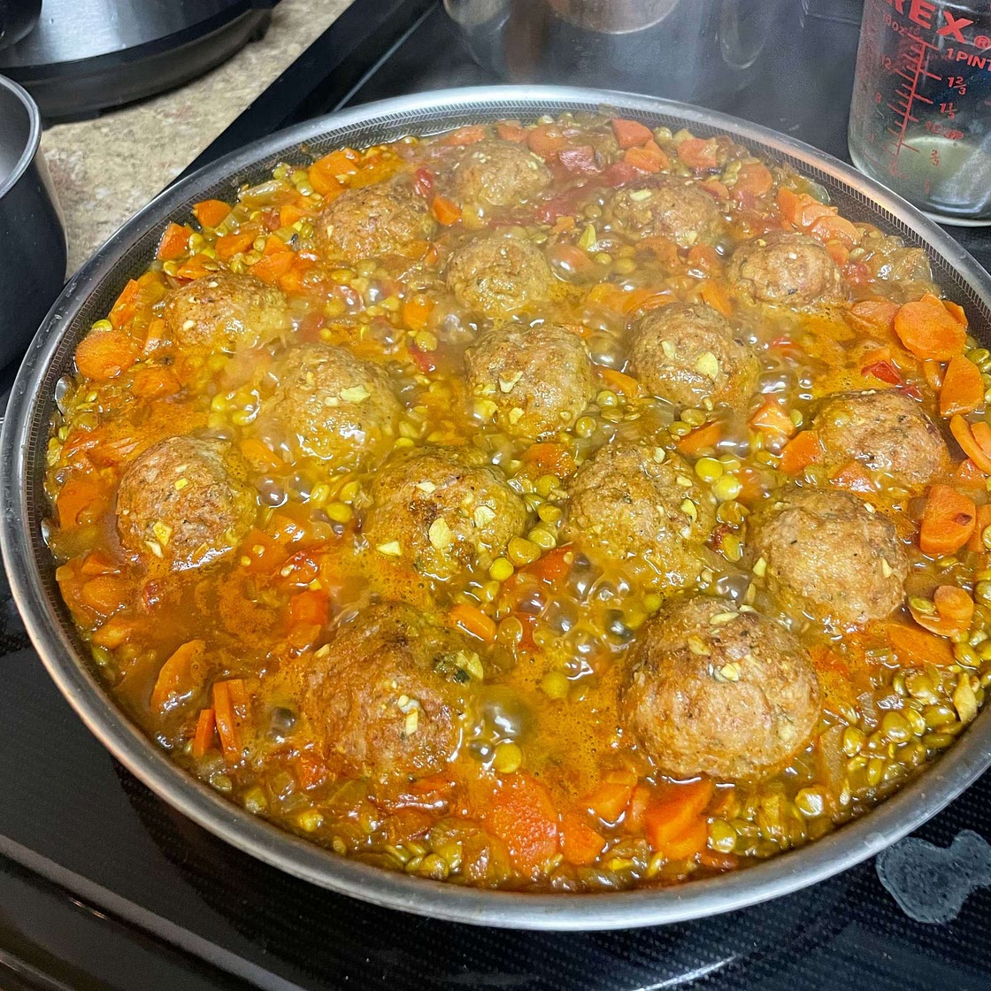 Moroccan Lentils with Turkey Meatballs