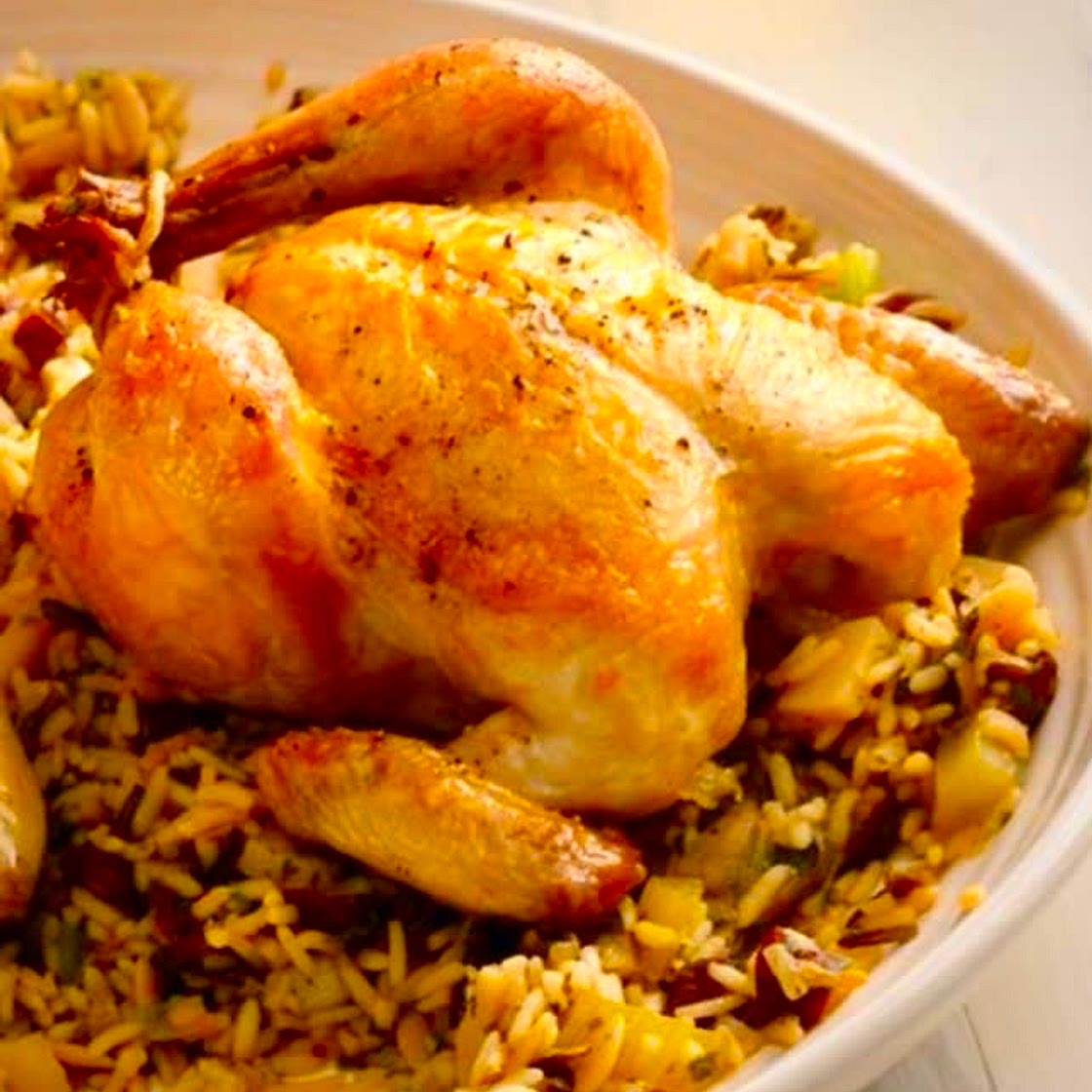 Djej Mahshi (﻿Stuffed Chicken with Rice)