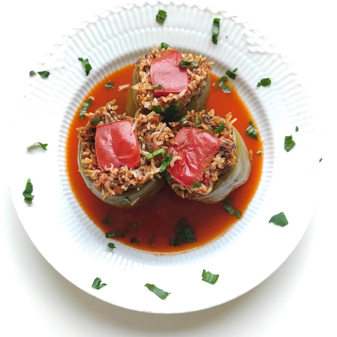 Absolutely Delicious Vegan Stuffed Bell Pepper