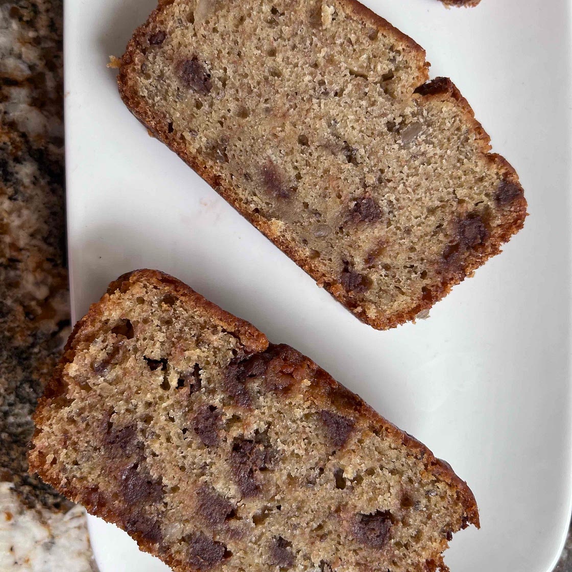 Lentil Banana Bread with Chocolate Chips