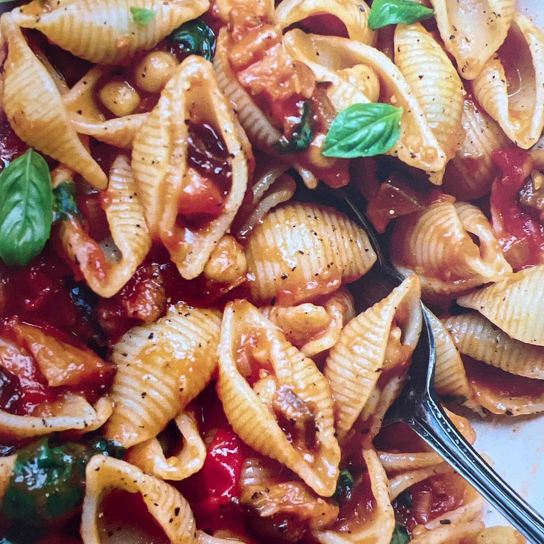 Caponata chickpea pasta