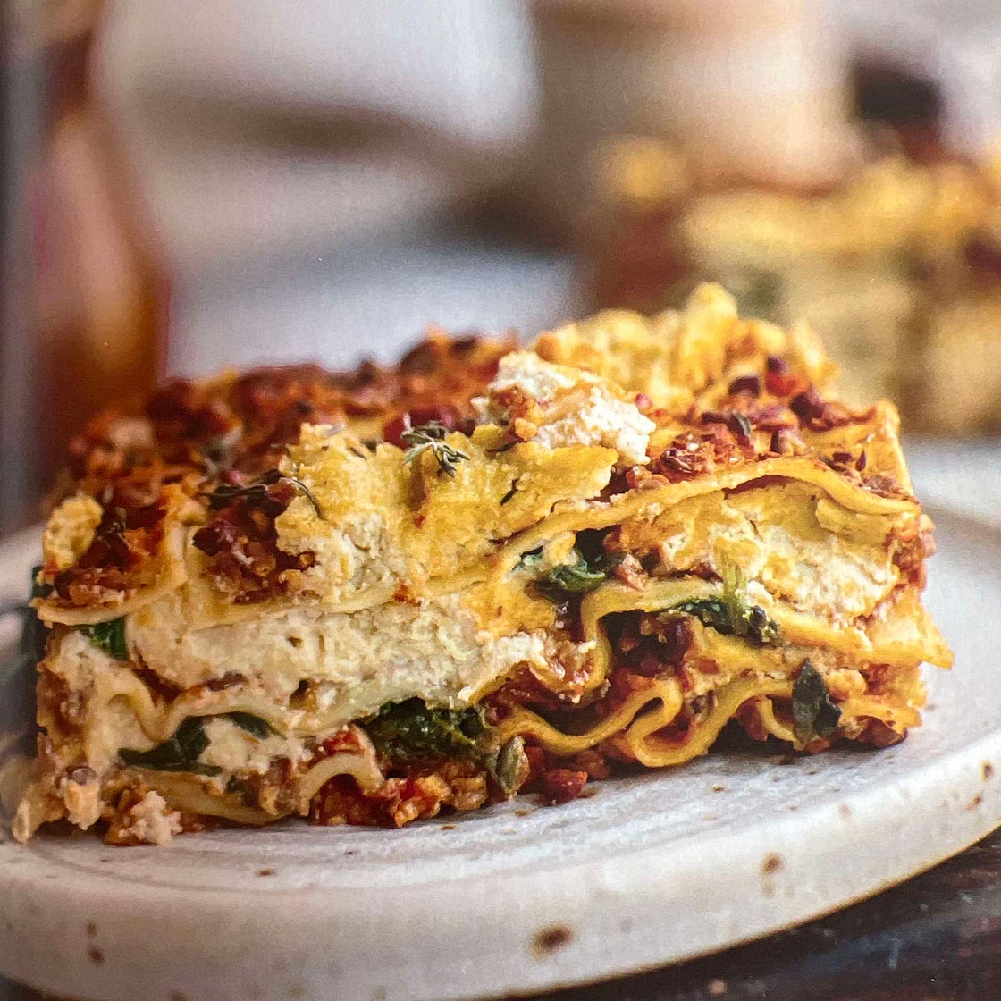 Cashew ricotta veggie lasagne