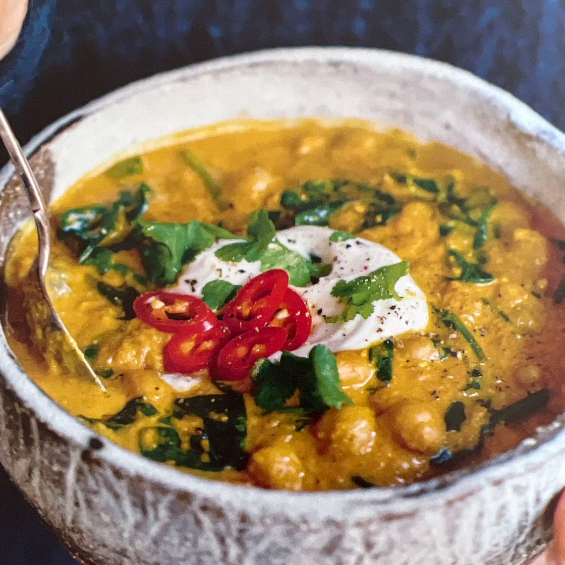 Chickpea and almond curry 