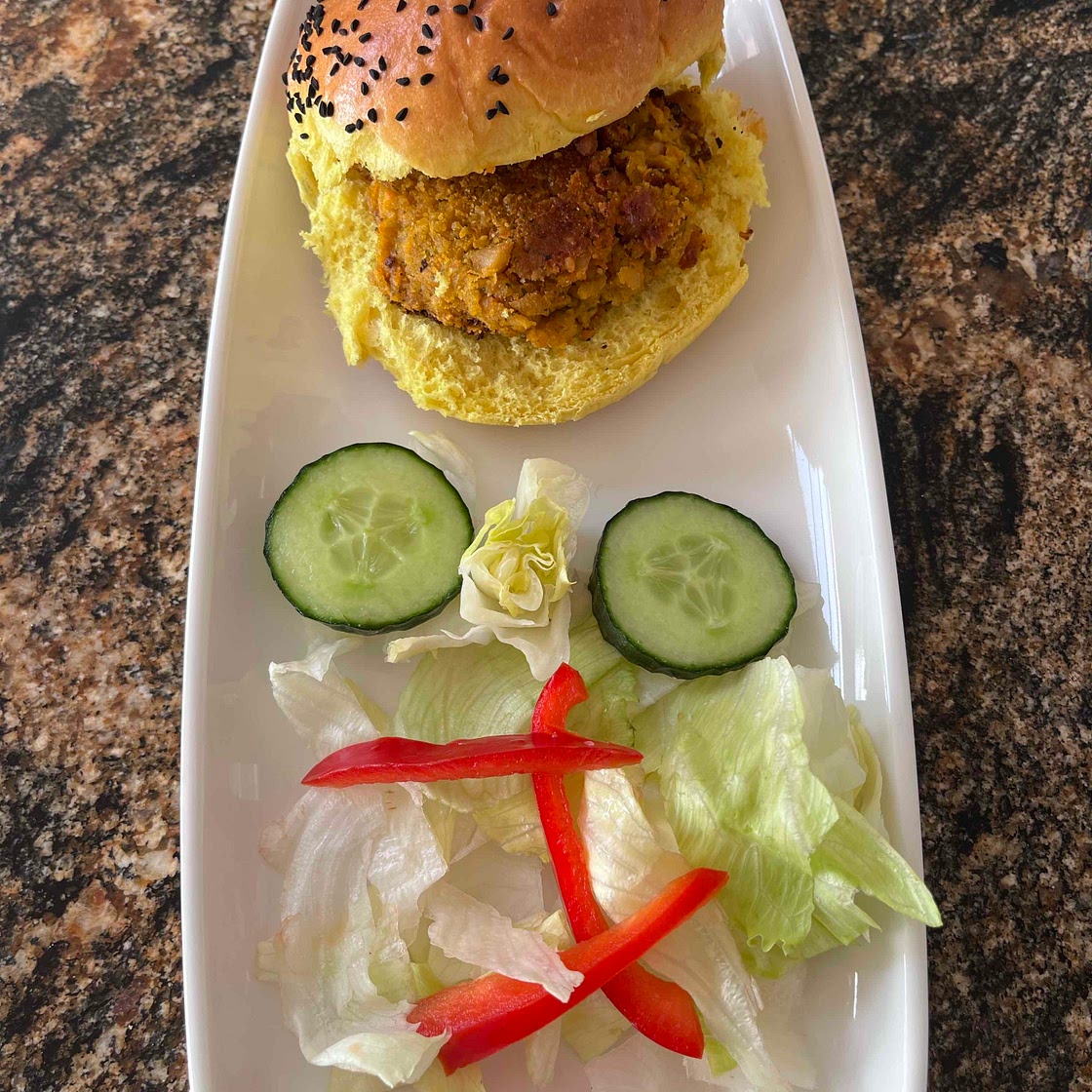 Curried Sweet Potato Chickpea Burgers