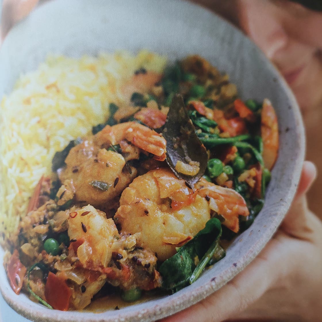 Prawn curry with peas