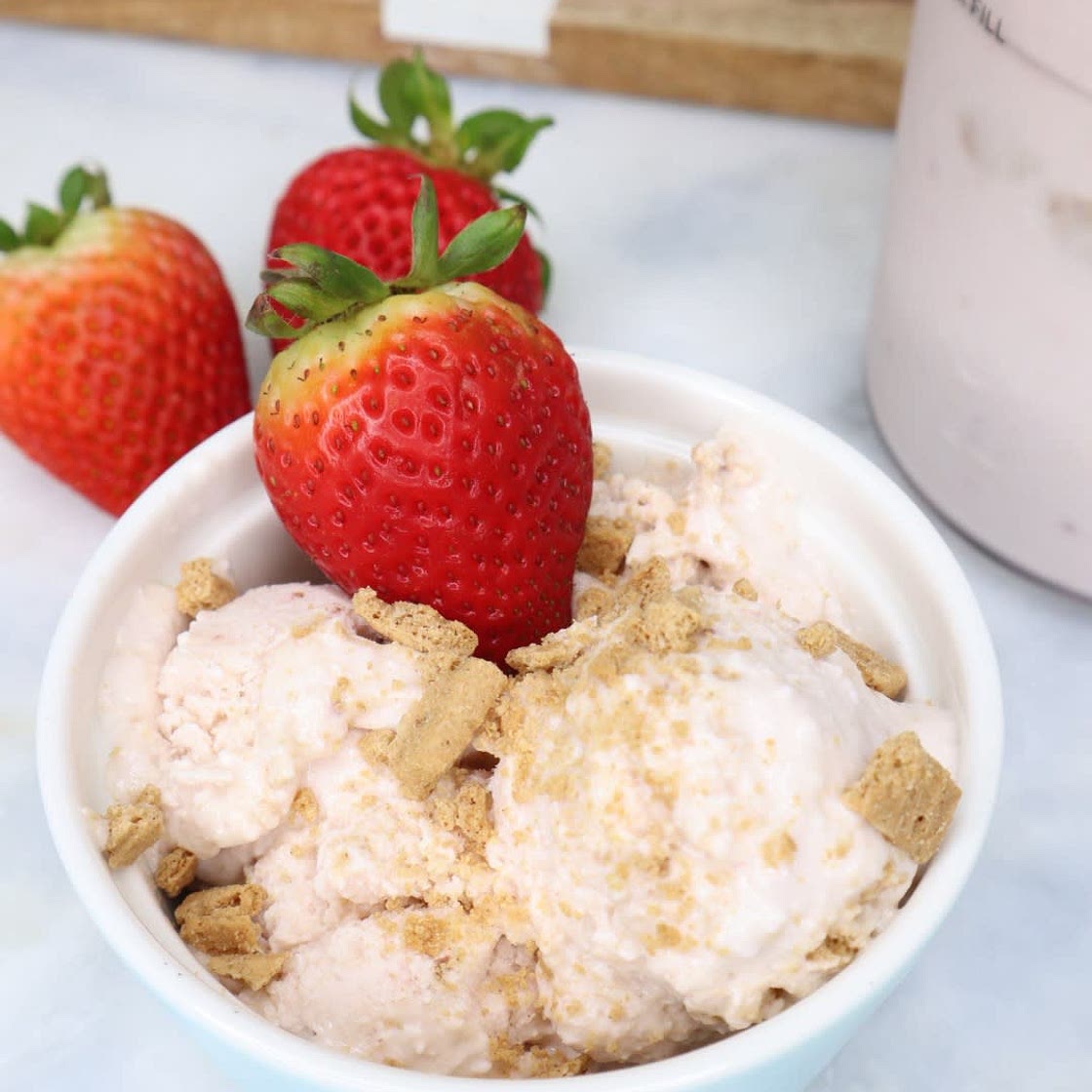 Strawberry Cheesecake Cottage Cheese Protein Ice Cream