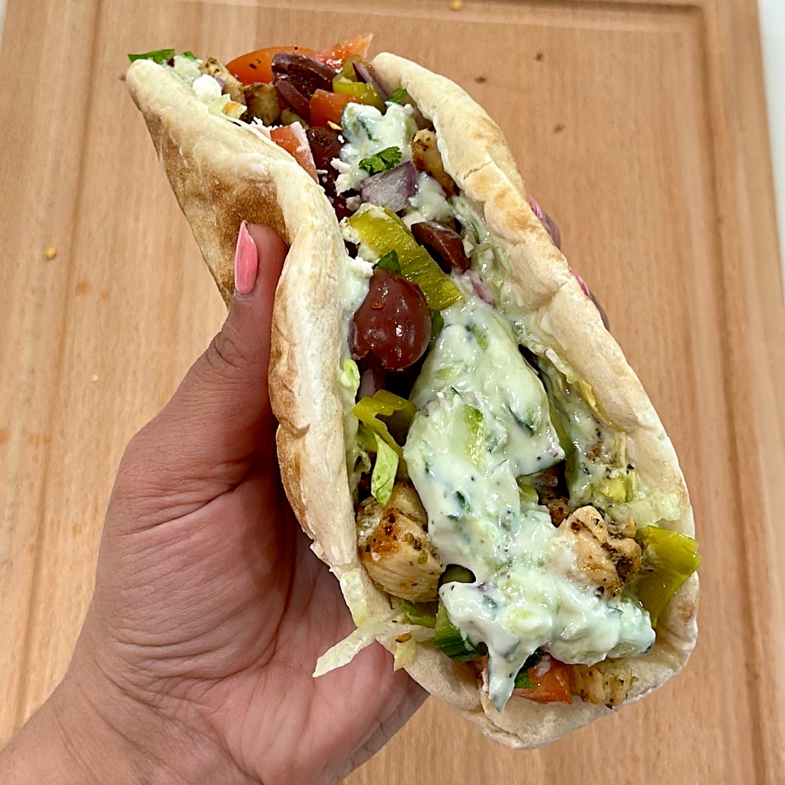 Greek chicken pita