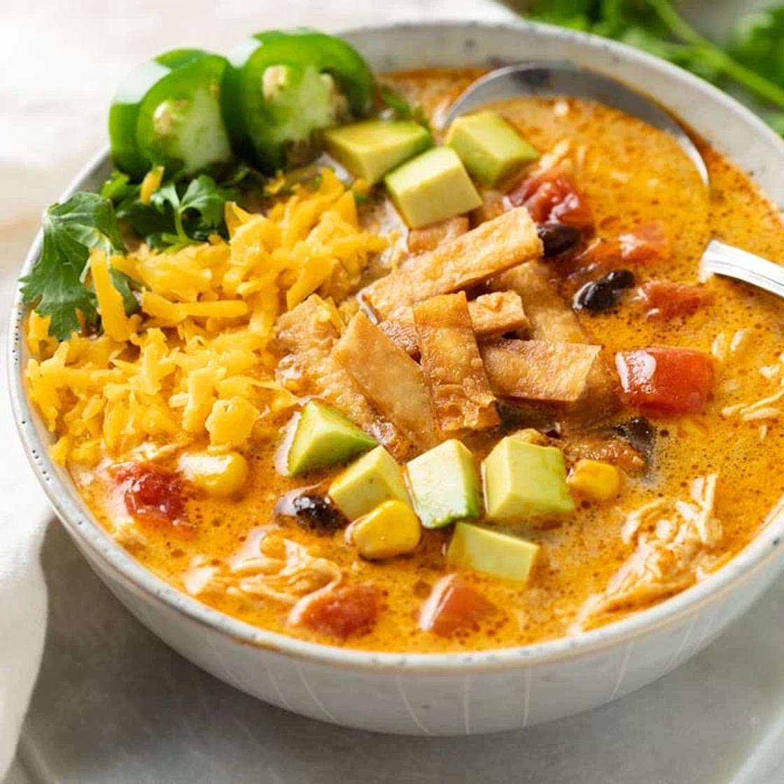 Slow-Cooker Spicy Jalapeno Chicken Tortilla Soup