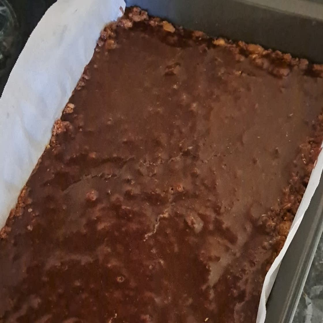 Chocolate and coconut Weet-Bix slice