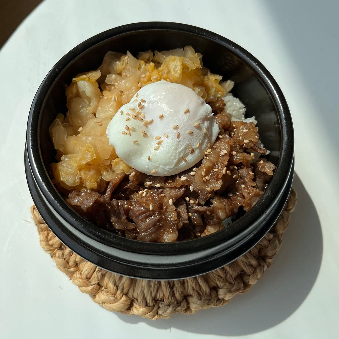 Kimchi chadol dolsot rice (with poached egg)
