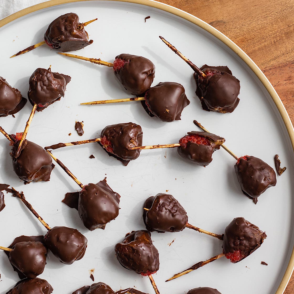 Stuffed Raspberry Reeses Bites (vegan)