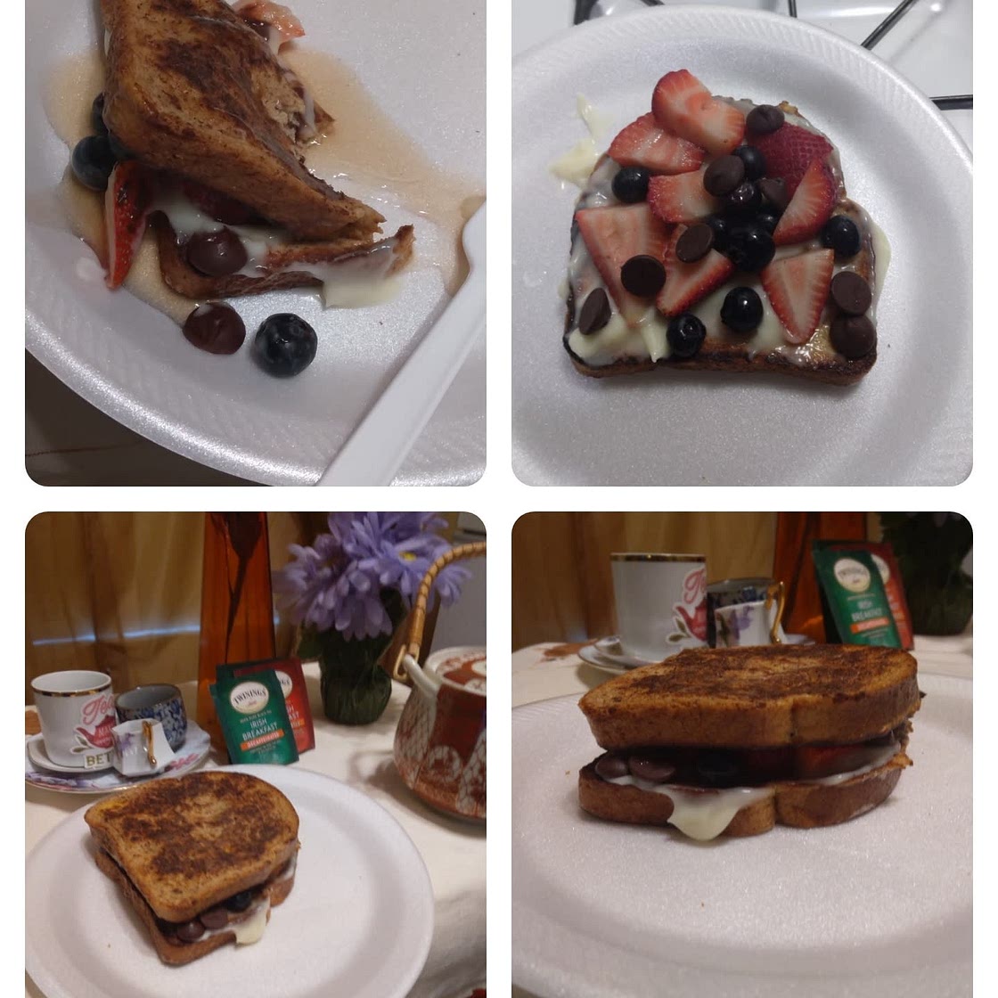 Fruity vanilla french toast sandwich