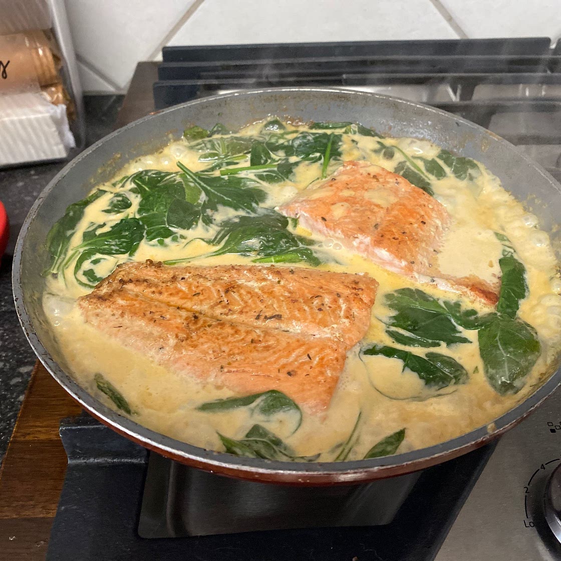 Tuscan Salmon with Parmesan Cream Sauce