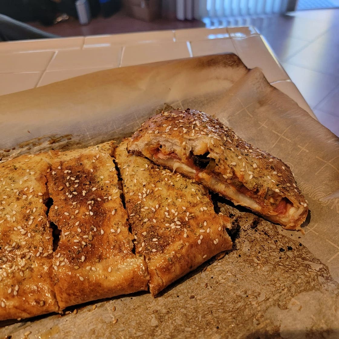 Pepperoni and Ham Stromboli