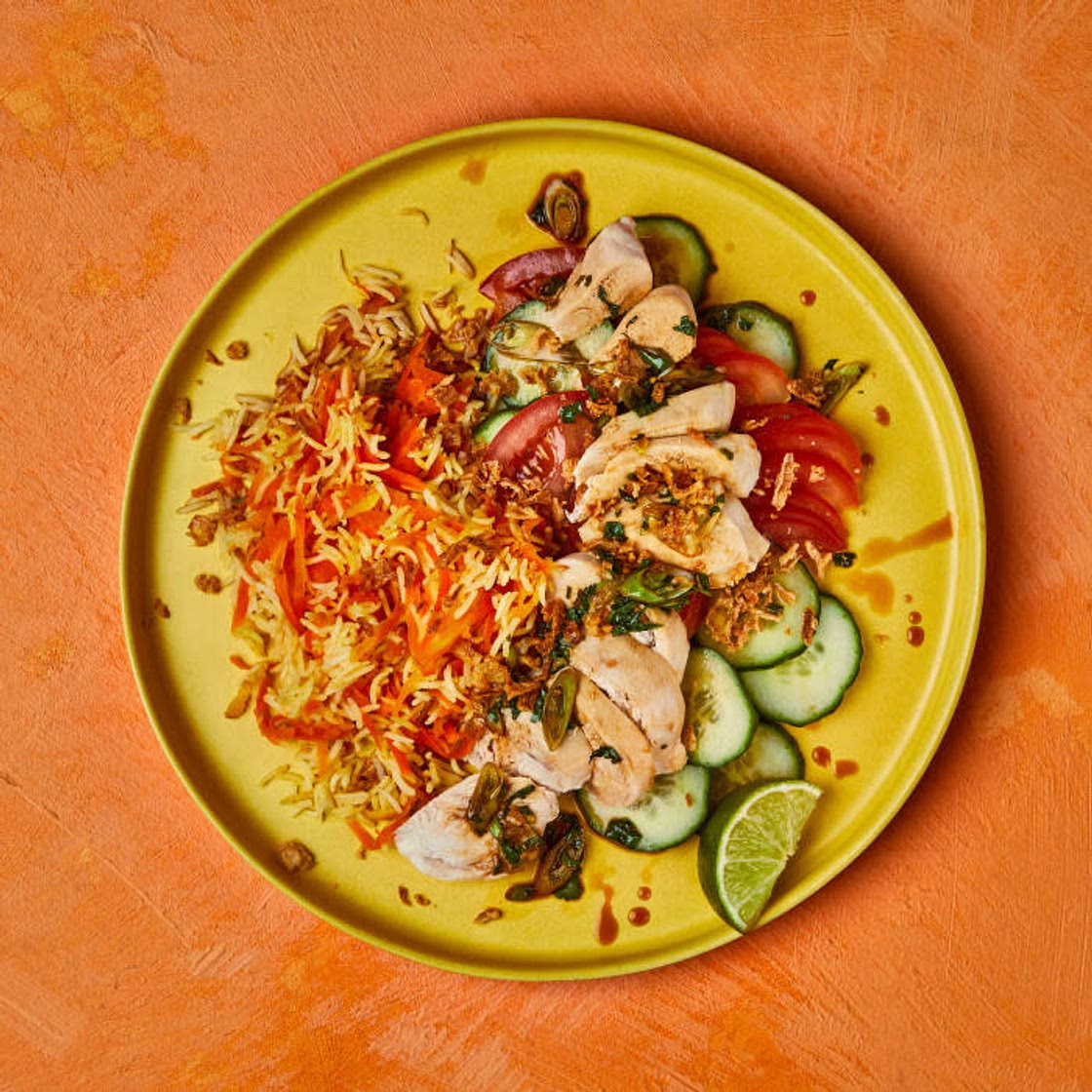 Hainanese-Style Chicken With Zesty Carrot & Ginger Rice