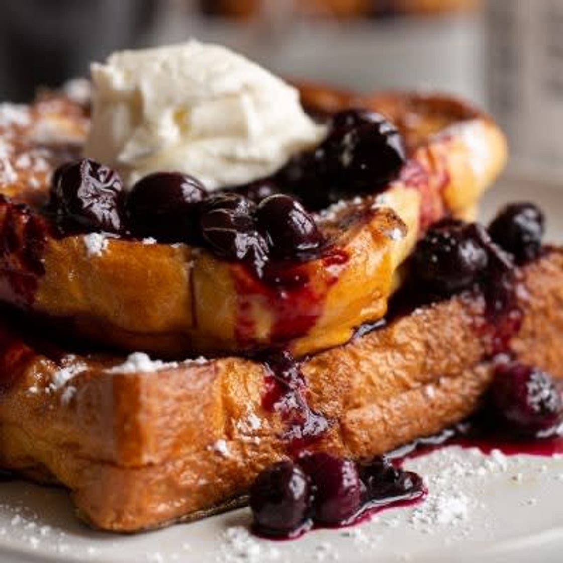 Blueberry Cream Cheese Stuffed French Toast