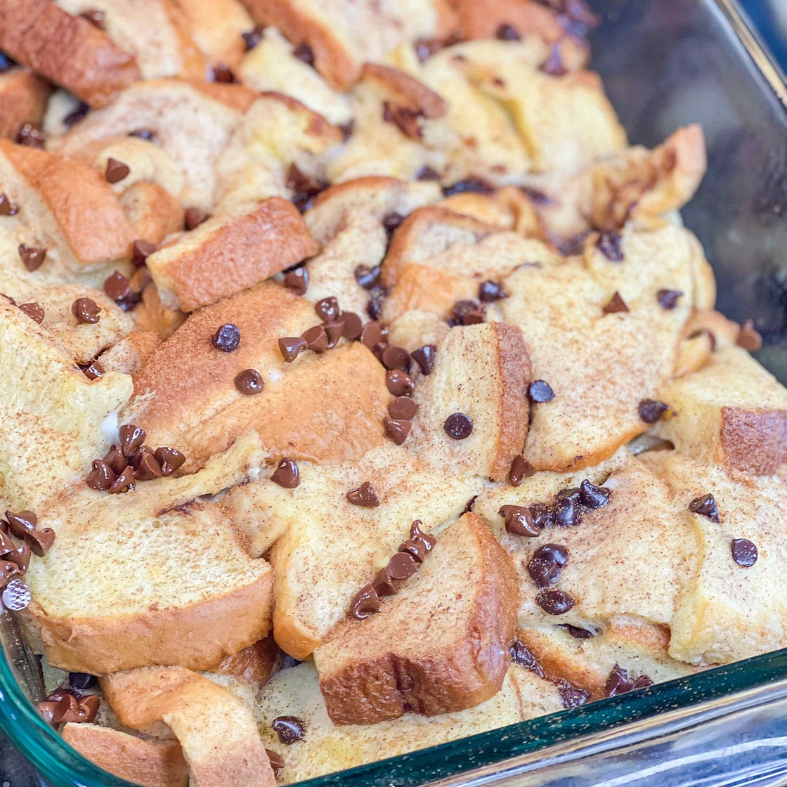 Chocolate Chip French Toast Casserole 