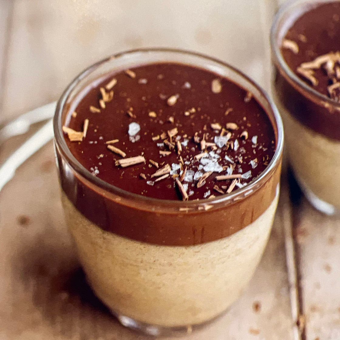 Caramel & chocolate ganache pots 