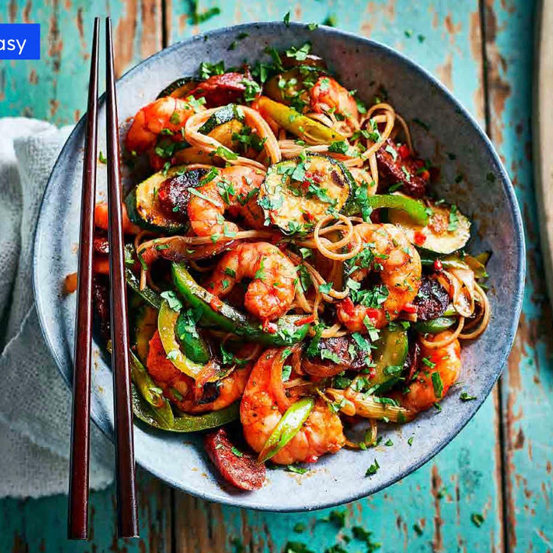 Prawn and chorizo stir-fry
