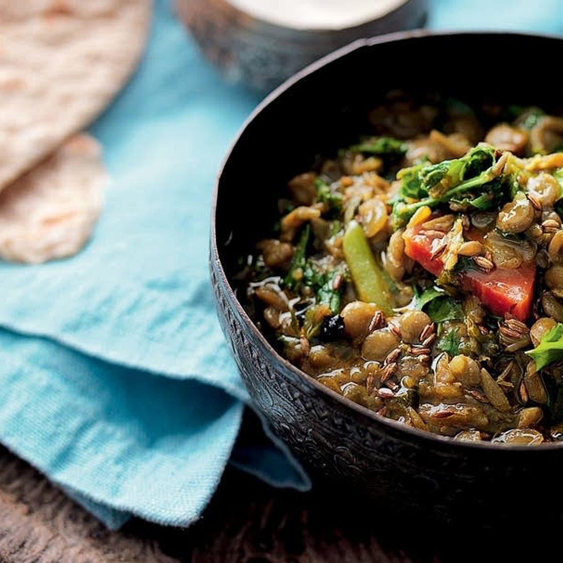 Green Lentil Curry with Kale