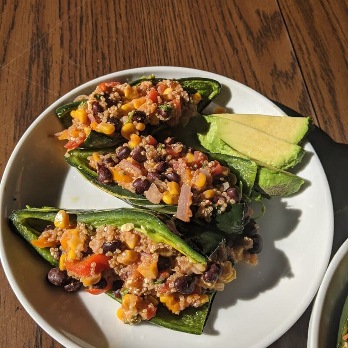 Quinoa Stuffed Poblanos