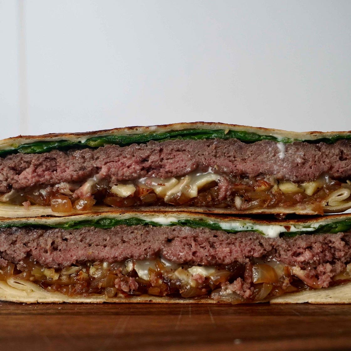 Goat cheese burger wrap