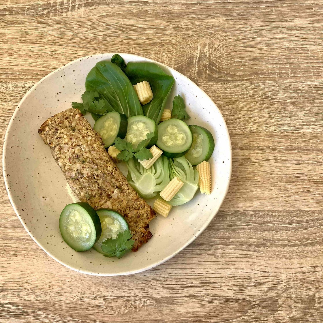 Hazelnut Crusted Cod with Greens