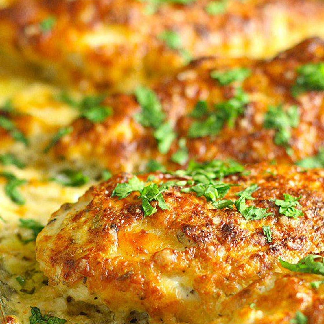 Smothered Cheesy Sour Cream Chicken