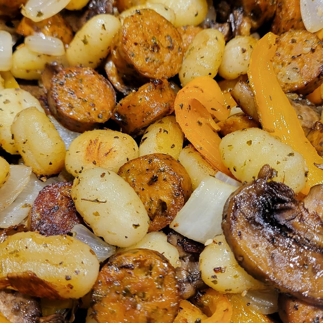 Sheet Pan Gnocchi with Roasted Summer Vegetables & Chicken Sausage
