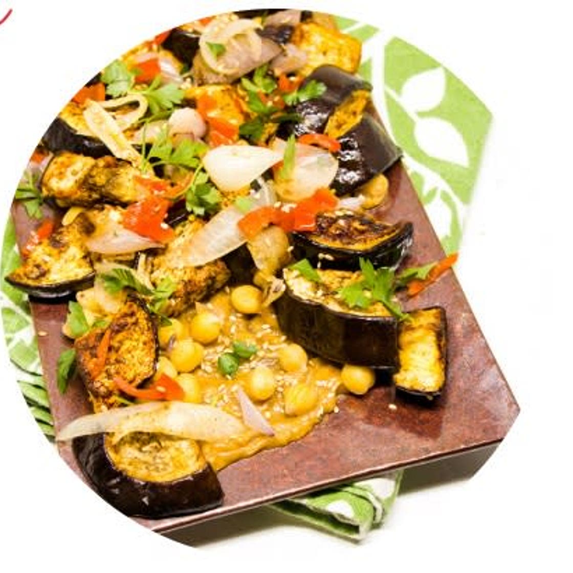 roasted eggplant with  cashew sauce
