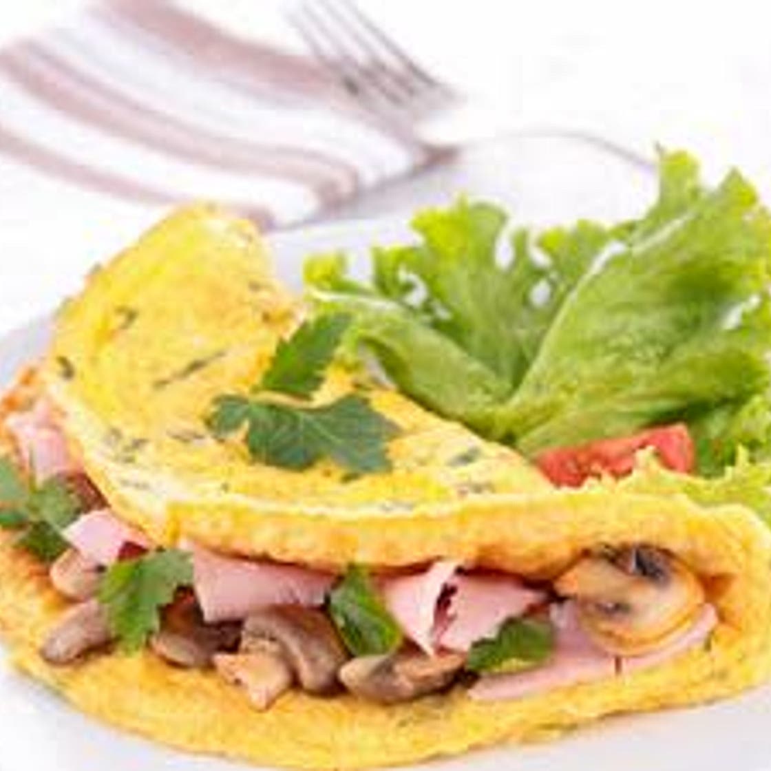 Omelette de champiñones y pavo