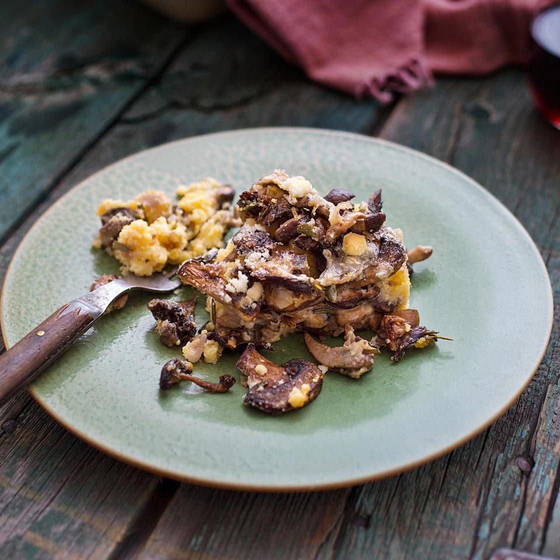 Wild Mushroom & Polenta Casserole