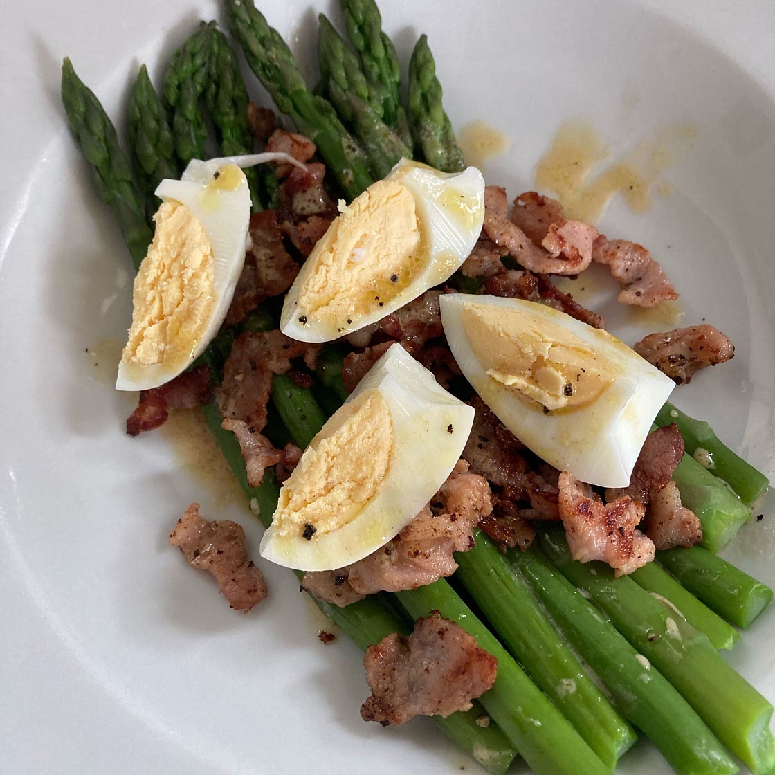 Asparagus Egg and Bacon Salad with Dijon Vinaigrette