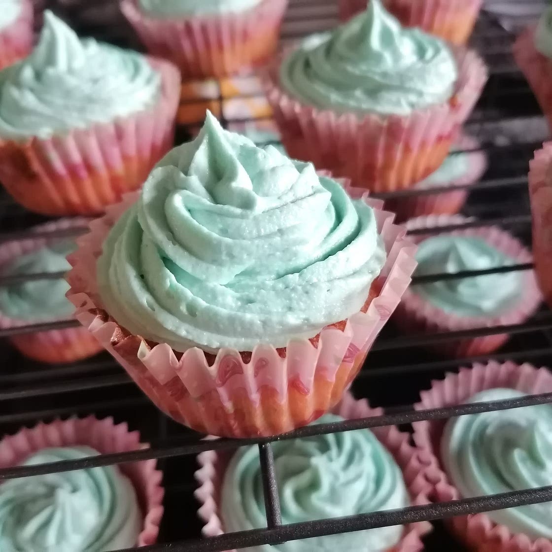 Vanilla Cupcakes with Vanilla Buttercream Icing