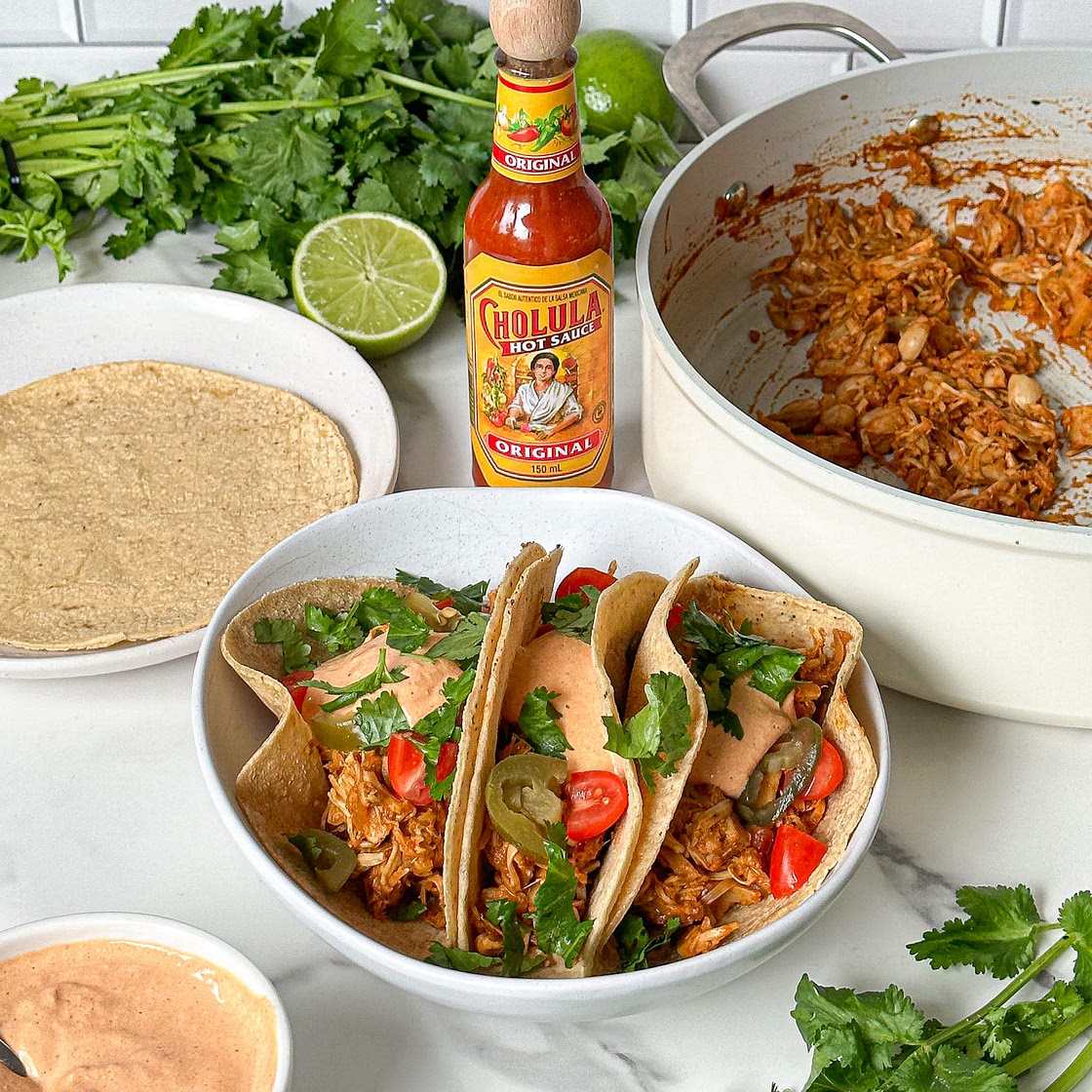 Spicy “Pulled Pork” Tacos