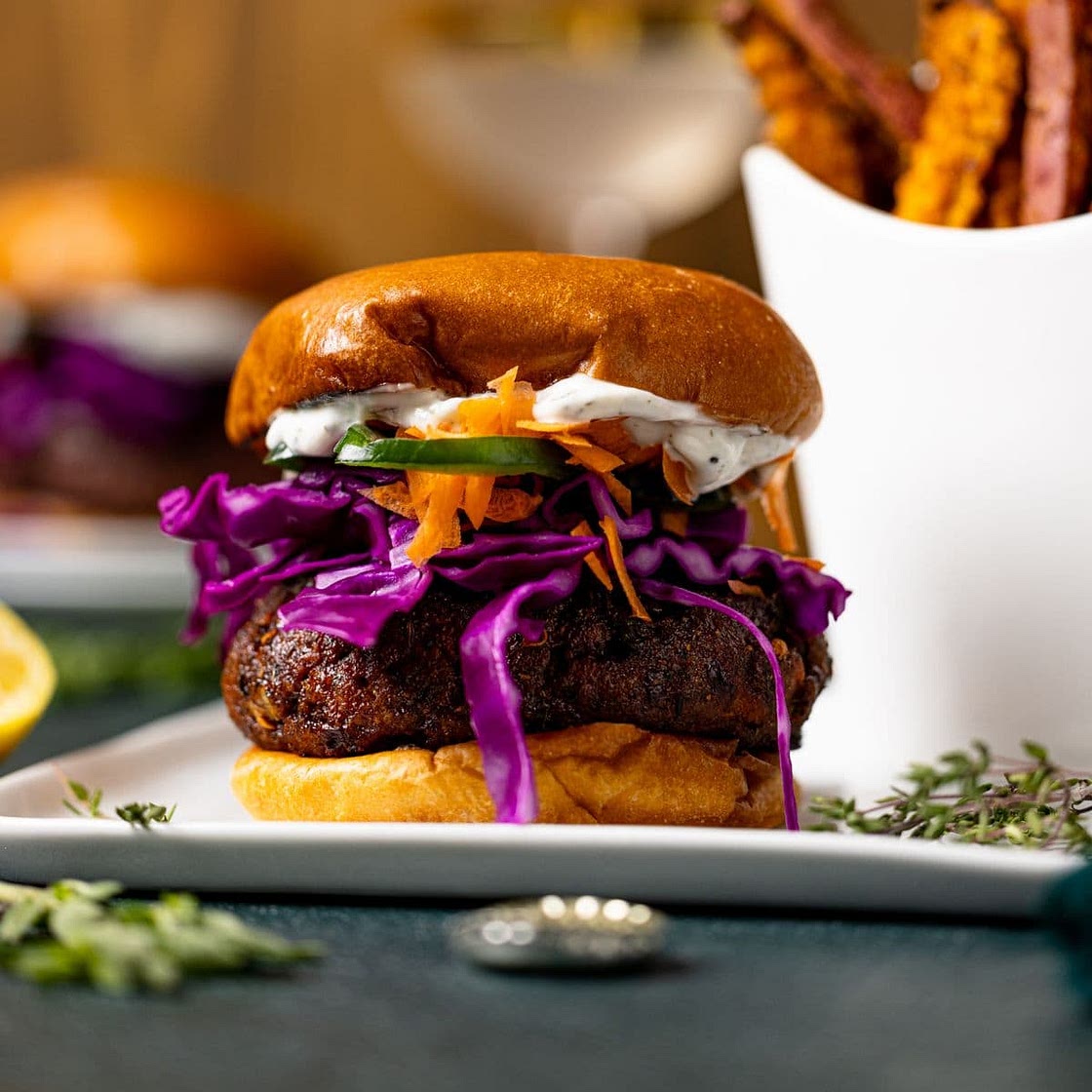 BBQ Jerk Salmon Burgers